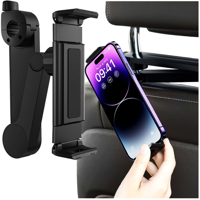 Uchwyt samochodowy na telefon tablet na zagłówek auta Car Holder regulowany 4.7-8" Czarny
