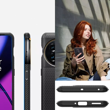 Schützende Spigen Liquid Air Handyhülle für OnePlus 11 5G Mattschwarz