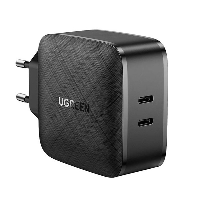 Wandladegerät UGREEN CD216, 2xUSB-C, 66W, PD (schwarz)