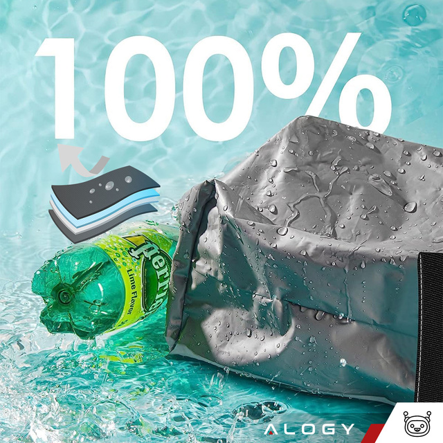 Samochodowy kosz na śmieci Organizer mini śmietnik na zagłówek fotel auta do samochodu czarny 8l torba termiczna Alogy