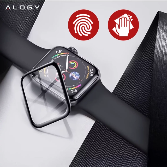 2x Szkło Hybrydowe do Apple Watch 10 42mm Alogy 3D Glass z czarną ramką