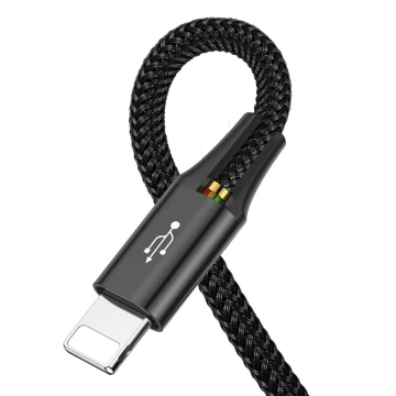 Baseus Kabel USB 4in1 2x Lightning / USB Typ C / Micro-USB-Kabel in Nylongeflecht 3,5A 1,2m schwarz (CA1T4-A01)