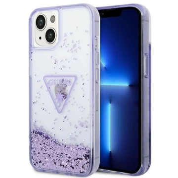 Etui Guess GUHCP14MLFCTPU für Apple iPhone 14 Plus 6,7" filial/lila Hardcase Liquid Glitter Palm Collection