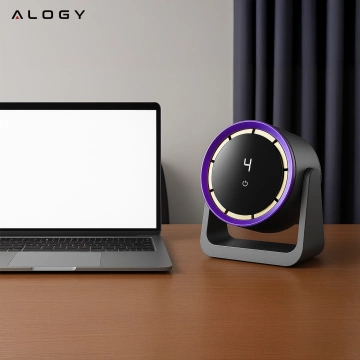 Schreibtischventilator, Standventilator, kleiner Umwälzventilator mit Clip, kabelloser Handventilator, 500 mAh, USB-C, Alogy White