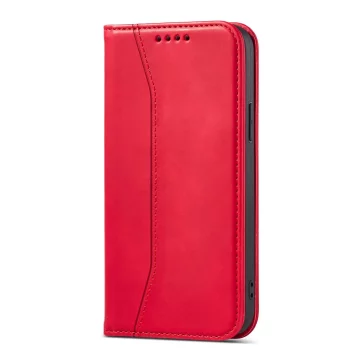 Magnet Fancy Case Case für iPhone 13 Pro Max Tasche Brieftasche Kartenhalter Rot