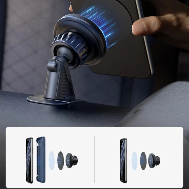 Joyroom JR-ZS356 magnetyczny uchwyt na deskę rozdzielczą 360° – ciemnoszary