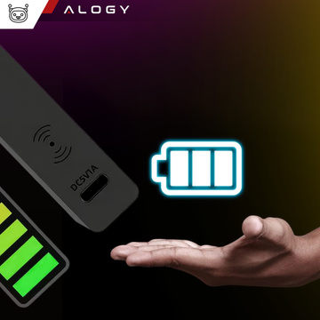Lampa LED RGB Lampka USB migająca w rytm muzyki Listwa Smart Bar 18cm kolorowa 32bit Gaming Alogy Czarny