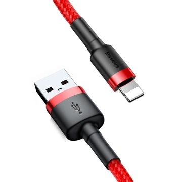 Baseus Cafule Cable strapazierfähiges Nylonkabel USB / Lightning QC3.0 2.4A 1M rot (CALKLF-B09)