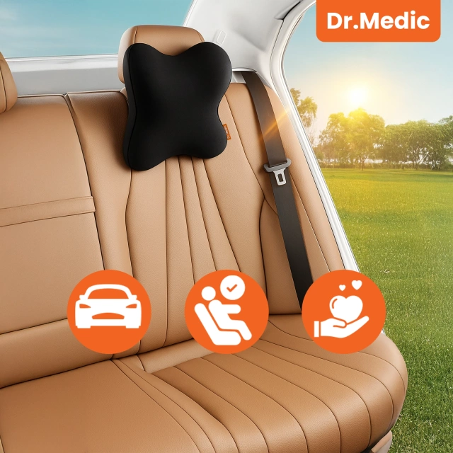 Poduszka do Samochodu pod Głowę Kark Szyję DR.MEDIC NeckRest™ Ergonomiczna poduszka na fotel zagłówek krzesło do biura auta dla kierowcy pasażera
