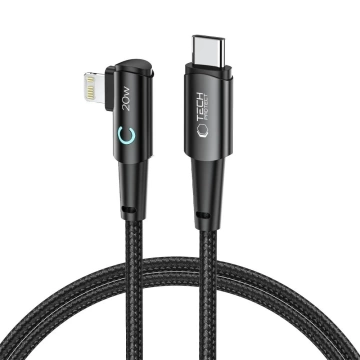  Kabel przewód kątowy USB Typ C - Lightning  UltraBoost "L" 20W/3A 100 cm Szary