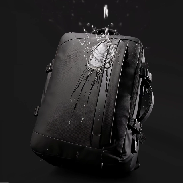 Plecak wodoodporny Bange torba na laptopa 15.6" podróżny 47x31x20 cm do pracy szkoły samolotu męski damski z gniazdem USB Czarny