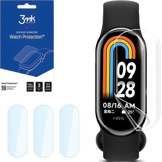Folia ochronna x3 do Xiaomi Mi Band 8/ 8 NFC 3mk ARC na ekran Watch Protection™
