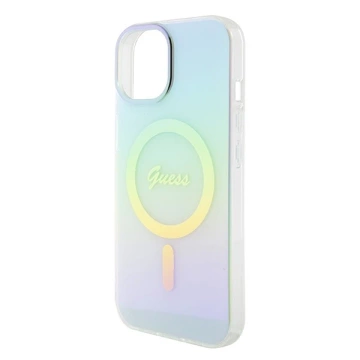 Etui Guess GUHMP15SHITSQ für iPhone 15 6,1" türkis/türkises Hardcase IML Iridescent MagSafe