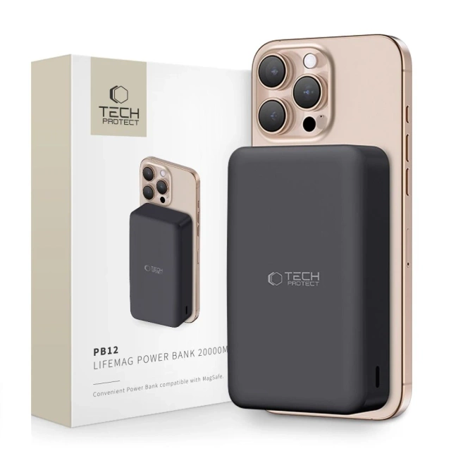 Powerbank Tech-Protect PB12 LifeMag 20000mAh MagSafe Black 15W