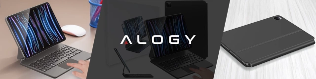 Etui z Klawiaturą do do Apple iPad Pro 11" 2021/2020 iPad Air 10.9" 2022/2020 iPad Air 11" 2024/2025 , Touchpad i Podświetlenie LED, Magnetyczne Mocowanie, Alogy MagnetKeyboard™ Case – Czarne