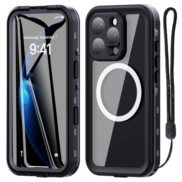 Alogy HydroArmor™ IP68 wasserdichte Hülle mit transparenter Rückseite, 360-Grad-Panzerabdeckung für MagSafe für Apple iPhone 16 Pro