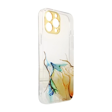 Marble Case etui do iPhone 12 żelowy pokrowiec marmur pomarańczowy