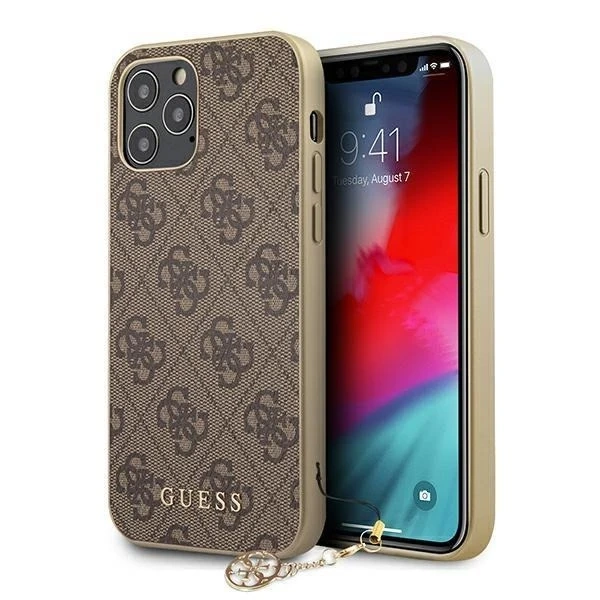 Etui Guess GUHCP12LGF4GBR für iPhone 12 Pro Max 6,7" Hardcase 4G Charms Collection braun/braun