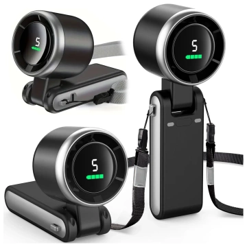 Schreibtischventilator, Standventilator, kleiner Umwälzventilator mit Clip, kabelloser Handventilator, 500 mAh, USB-C, Alogy White