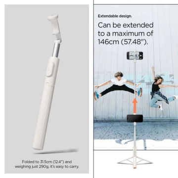 Spigen S541W Stativ Selfie Stick 146 cm mit Bluetooth Fernbedienung