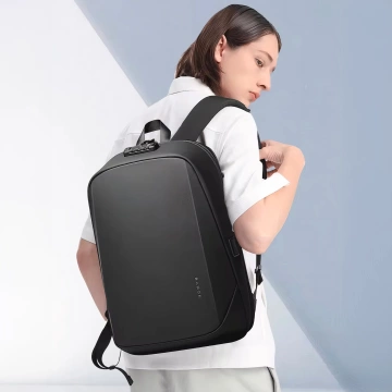 Bange Wasserdichter Rucksack für 15,6-Zoll-Laptop, Reisen, 47 x 30 x 12,5 cm, für Arbeit, Schule, Flugzeug, Herren und Damen, USB, Diebstahlschutz, TSA-Code, Schwarz