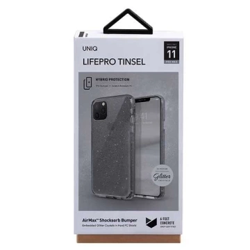 UNIQ-Hülle LifePro Tinsel iPhone 11 Pro Max schwarz / Dampfrauch