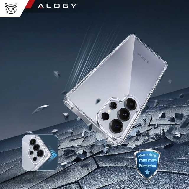 Etui do Samsung Galaxy S25 Ultra obudowa ochronna na telefon Alogy HybridShield™️ Case Przezroczyste + Szkło