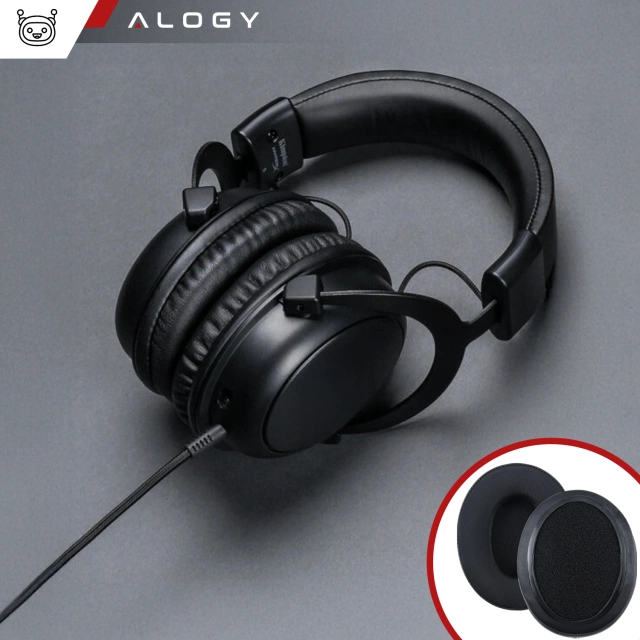 Nauszniki 2x wymienne pady gąbki do słuchawek do HyperX Cloud I / II / Alpha / Pro / S / X / Core / Stinger / Flight Czarne + urządzenie do demontażu