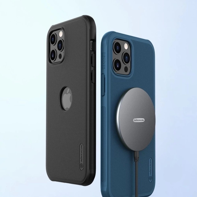 Nillkin Super Frosted Shield wzmocnione etui pokrowiec + podstawka iPhone 12 Pro Max czarny