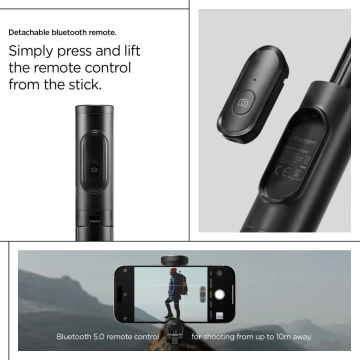 Spigen S541W Stativ Selfie Stick 146 cm mit Bluetooth Fernbedienung