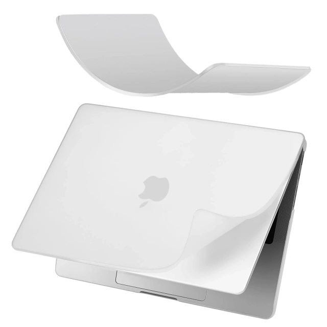 Etui ochronne do Apple Macbook Pro 14 - M1/M2/M3/M4 2021-2024 Alogy AirGuard™ Elastyczna obudowa bez odcisków palców Matowa Przezroczysta Biel