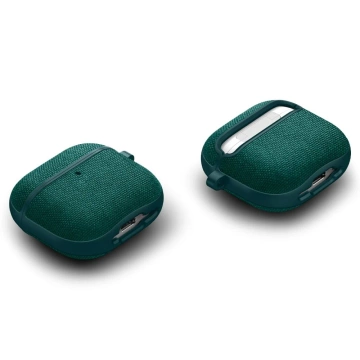 Apple AirPods 4 Hülle Spigen Urban Fit Mitternachtsgrüner Karabiner