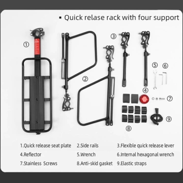 Rockbros 33210004001 Fahrradträger mit Ablage – Schwarz
