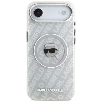 Etui Ochronne do iPhone Air Karl Lagerfeld IML Head Logo MagSafe Szary