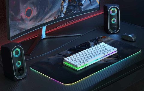 Kabellose Gaming-Tastatur BlitzWolf BW-KB0, roter Schalter, RGB (weiß)