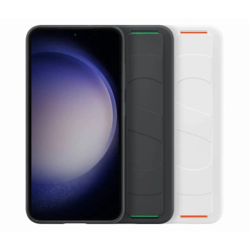 Samsung Silikon Grip Cover für Samsung Galaxy S23 mit Handschlaufe weiß (EF-GS911TWEGWW)