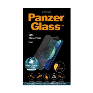 Szkło PanzerGlass Standard Super+ do iPhone 12 Mini Privacy Antibacterial
