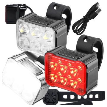 Alogy SafeRide™ LED-Fahrradlicht, wasserdichte Taschenlampe, Vorder- und Rücklicht, 2er-Pack