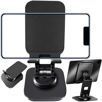 Handy-Halterung, Tablet-Ständer, Ständer, faltbar, verstellbar, Aluminium, für Schreibtisch von 10,2–32,9 cm (4–12,9 Zoll) 360 Alogy Schwarz