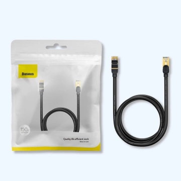 Baseus Speed ​​Seven Netzwerkkabel RJ45 10Gbps 1m schwarz (WKJS010101)
