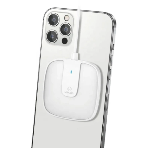 USAMS Ładowarka indukcyjna US-CD153 magnetic 15W iPhone 12 series biały/white CD153DZ02