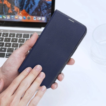 Dux Ducis Skin X2 Hülle für iPhone 14 Pro Max magnetische Flip-Cover blau