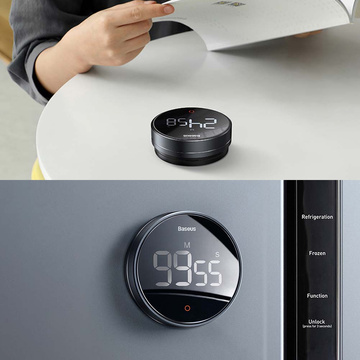 Countdown-Timer Küchentimer Baseus Heyo Pro Dark Digital Rotary Timer Grey