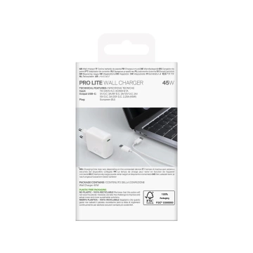 Puro PROLITE 45W USB-C-Wandladegerät Weiß Schnelllade-PD