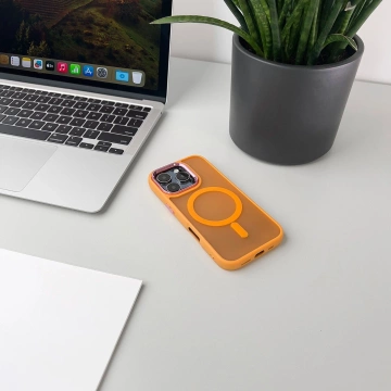 Etui Wozinsky MagSafe do Samsung Galaxy S25 Magnetic Case Pomarańczowe
