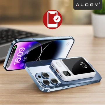PowerBank Alogy MagCharge 22,5 W PD20W PowerDelivery Schnellladung 10000 mAh kabellos für MagSafe White