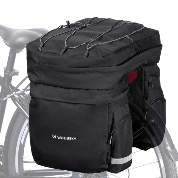 Wozinsky 60L geräumige Fahrradträgertasche (Regenhülle inklusive) schwarz (WBB13BK)
