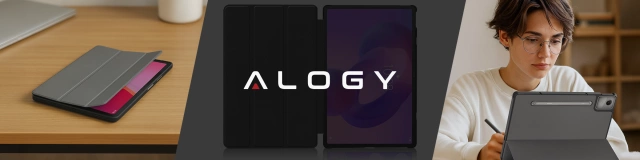 Etui do Lenovo IdeaTab Pro / Pro MT 12.7" TB-373, Ochronne z Klapką i Miejscem na Rysik, Składana Okładka Bumper, Alogy BookGuard™ – Szare