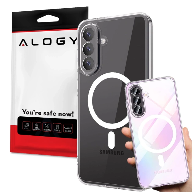 Etui do Samsung Galaxy A56 / A36 5G obudowa ochronna na telefon Alogy HybridMag™️ Case do MagSafe Przezroczyste