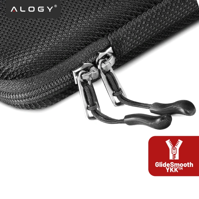 Torba na laptopa 13–14" do MacBook Air / Pro (M1 M2 M3 M4) – twarde etui ochronne Hard Foam, sztywna konstrukcja, ochrona przed uderzeniami i wilgocią – Alogy ShieldCase™ Czarna